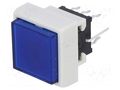 Switch: keypad; Pos: 2; DPDT; 0.1A/30VDC; blue; LED; blue; THT; 1.5N HIGHLY ELECTRIC PB6133FBL-4