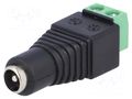 Transition: adapter; screw terminal; 5.5/2.1mm; 5.5mm; 2.1mm GOOBAY PC-GP2.1-TB