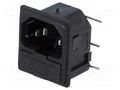 Connector: AC supply; socket; male; 10A; 250VAC; C14 (E); IEC 60320 BULGIN PF0011/10/PC