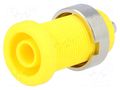 Connector: 4mm banana; socket; 25A; Cutout: Ø12mm; yellow; 5mΩ ELECTRO-PJP PJ3270-Y