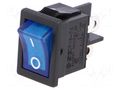 ROCKER; DPST; Pos: 2; ON-OFF; 6A/250VAC; blue; neon lamp; R13-73-AC SCI RS1373CBBL2N2