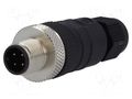 Connector: M12; plug; PIN: 4; male; straight; IP67; screw terminal LUMBERG AUTOMATION RSC4/7