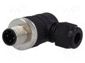 Connector: M12; plug; PIN: 4; male; angled 90°; IP67; screw terminal LUMBERG AUTOMATION RSCW4/7