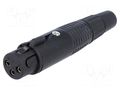 Connector: XLR; plug; female; PIN: 3; straight; for cable NINIGI XLR-3G-G