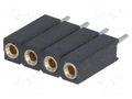 Connector: pin strips; socket; female; PIN: 4; straight; THT; 2.54mm CONNFLY ZL307-1X4