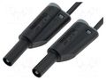 Test lead; 20A; banana plug 4mm,both sides; Len: 0.25m; black ELECTRO-PJP PJ2612-25-B