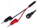 Test lead; 60VDC; 3A; BNC plug,banana plug 4mm x2; Len: 1m; Z: 50Ω ELECTRO-PJP PJP7075MI-50-100N
