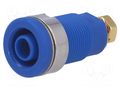 Connector: 4mm banana; socket; 32A; blue; gold-plated; 32mm SCHÜTZINGER SEB6445AU-BL