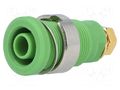 Connector: 4mm banana; socket; 32A; green; gold-plated; 32mm SCHÜTZINGER SEB6445AU-GN