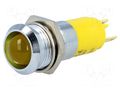 Indicator: LED; recessed; yellow; 24÷28VDC; Ø14.2mm; IP67; metal SIGNAL-CONSTRUCT SMBD14124
