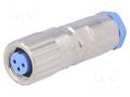 Connector: M9; plug; female; Plating: gold-plated; Urated: 60V; 3A TE Connectivity T01-0550-S03