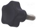 Knob; Ø: 25mm; Ext.thread: M6; 16mm; H: 20mm; polyamide; VC.692 ELESA+GANTER VC.692-166172