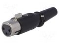 Connector: XLR; plug; female; PIN: 3; straight; for cable Goobay XLR-3G-G2