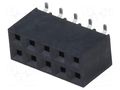 Connector: pin strips; socket; female; PIN: 10; vertical; SMT; 2x5 NINIGI ZL264-10DG