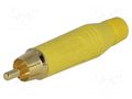 Connector: RCA; plug; male; straight; soldering; yellow; for cable AMPHENOL ACPR-YEL