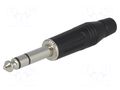 Connector: Jack 6,3mm; plug; male; stereo; ways: 3; straight; black AMPHENOL ACPS-GB