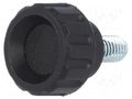 Knob; Ø: 16mm; Ext.thread: M5; 10mm; H: 13mm; polyamide; knurled ELESA+GANTER BT.16P-M5X10