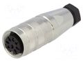Connector: M16; plug; female; PIN: 8; 3A; 300V; C091D; soldering; 270° AMPHENOL C091-31D0081002