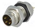 Connector: M8; male; PIN: 4; 3A; 30V; IP67; socket; metal AMPHENOL LTW 8-04PMMS-SF7001
