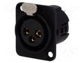 Connector: XLR; socket; female; 15A; 50V; PIN: 3; straight; soldering DELTRON 724-0300