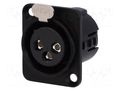 Connector: XLR; socket; female; 15A; 50V; PIN: 3; straight; soldering DELTRON 718-0300