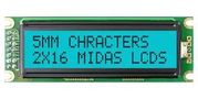 LCD DISPLAY, COB, 16 X 2, FSTN, 5V MD21605D6W-FPTLRGB