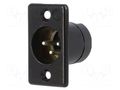Connector: XLR; socket; male; 15A; 50V; PIN: 3; straight; soldering DELTRON 711-0300