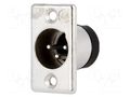 Connector: XLR; socket; male; 15A; 50V; PIN: 3; straight; soldering DELTRON 703-0300