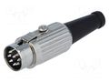 Connector: DIN; plug; male; PIN: 8; 270°; straight; for cable; 34V; 2A DELTRON 590-0800