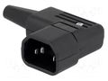 Connector: AC supply; plug; male; 10A; 250VAC; C14 (E); IEC 60320 SCHURTER 4733.0000
