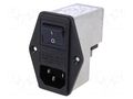 Connector: AC supply; socket; male; 6A; 250VAC; 250V; FKH; IEC 60320 SCHURTER 4304.4004