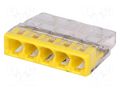 Quick splice; 2273; 24A; 450V; spring clamp; yellow; L: 16.5mm WAGO 2273-205