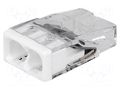 Quick splice; 2273; 24A; 450V; spring clamp; white; L: 16.5mm WAGO 2273-202