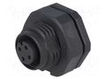 Connector: M12; socket; PIN: 4; female; 250V; IP68; soldering; 4A AMPHENOL LTW 12P-04PFFS-SF8001