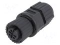 Connector: M12; plug; PIN: 3; female; 250V; straight; IP67,IP68; 4A AMPHENOL LTW 12P-03BFFA-SL8001
