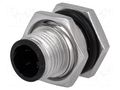 Connector: M12; socket; PIN: 4; male; 250V; IP68; THT; metal; 4A AMPHENOL LTW 12-04PMMP-SF8001