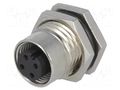 Connector: M12; socket; PIN: 4; female; 250V; IP68; THT; metal; 4A AMPHENOL LTW 12-04PFFP-SF8001