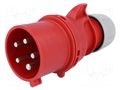 Connector: AC supply 3-phase; plug; male; 32A; 400VAC; IEC 60309 PCE 025-6