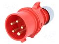 Connector: AC supply 3-phase; plug; male; 16A; 400VAC; Shark; IP44 PCE 015-6