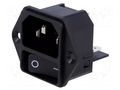 Connector: AC supply; socket; male; 15A; 250VAC; C14 (E); DC11 SCHURTER DC11.0001.001