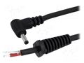 Cable; 2x1mm2; wires,DC 1,3/3,5 plug; angled; black; 1.5m BQ CABLE DC.CAB.0611.0150