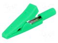 Crocodile clip; 10A; 60VDC; green; Overall len: 41.5mm AXIOMET AX-CR-2PM-G