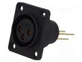 Connector: XLR; socket; female; 5A; PIN: 3; straight; sealed; THT CLIFF CP30071