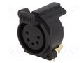 Connector: XLR; socket; female; 5A; PIN: 5; angled 90°; THT; black CLIFF CP300405