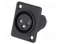 Connector: XLR; socket; female; 5A; PIN: 3; soldering; black; plastic CLIFF CP3001