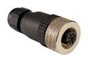 M12 SENSOR CONNECTOR, FEMALE, 4POS M12-S-F-FM