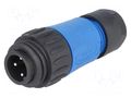Connector: circular; plug; for cable; PIN: 4; male; screw terminal AMPHENOL C16-1-3108-001N