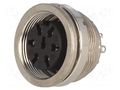 Connector: M16; socket; female; PIN: 7; 5A; 300V; C091A; soldering AMPHENOL C091-T3478-000