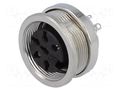 Connector: M16; socket; female; PIN: 6; 5A; 300V; C091A; soldering AMPHENOL C091-T3403-000