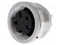 Connector: M16; socket; female; PIN: 4; 5A; 300V; C091D; soldering AMPHENOL C091-31N0041002